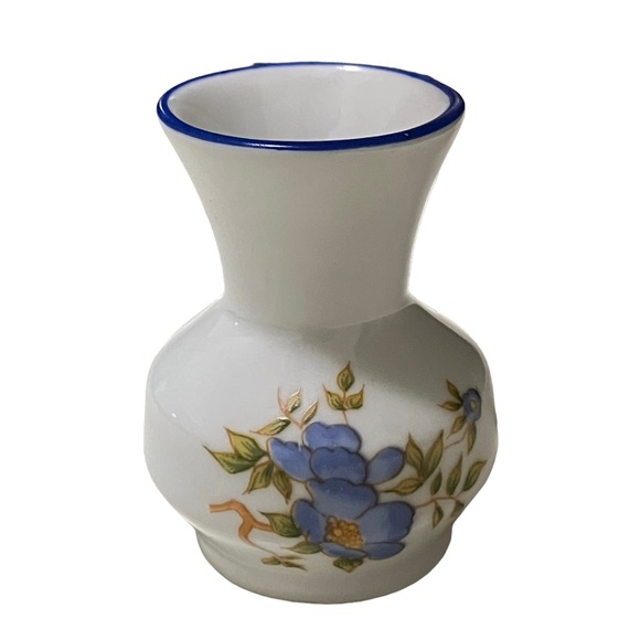 Vintage Other Vintage Leart Porcelain Blue Floral Bud Vase Made In